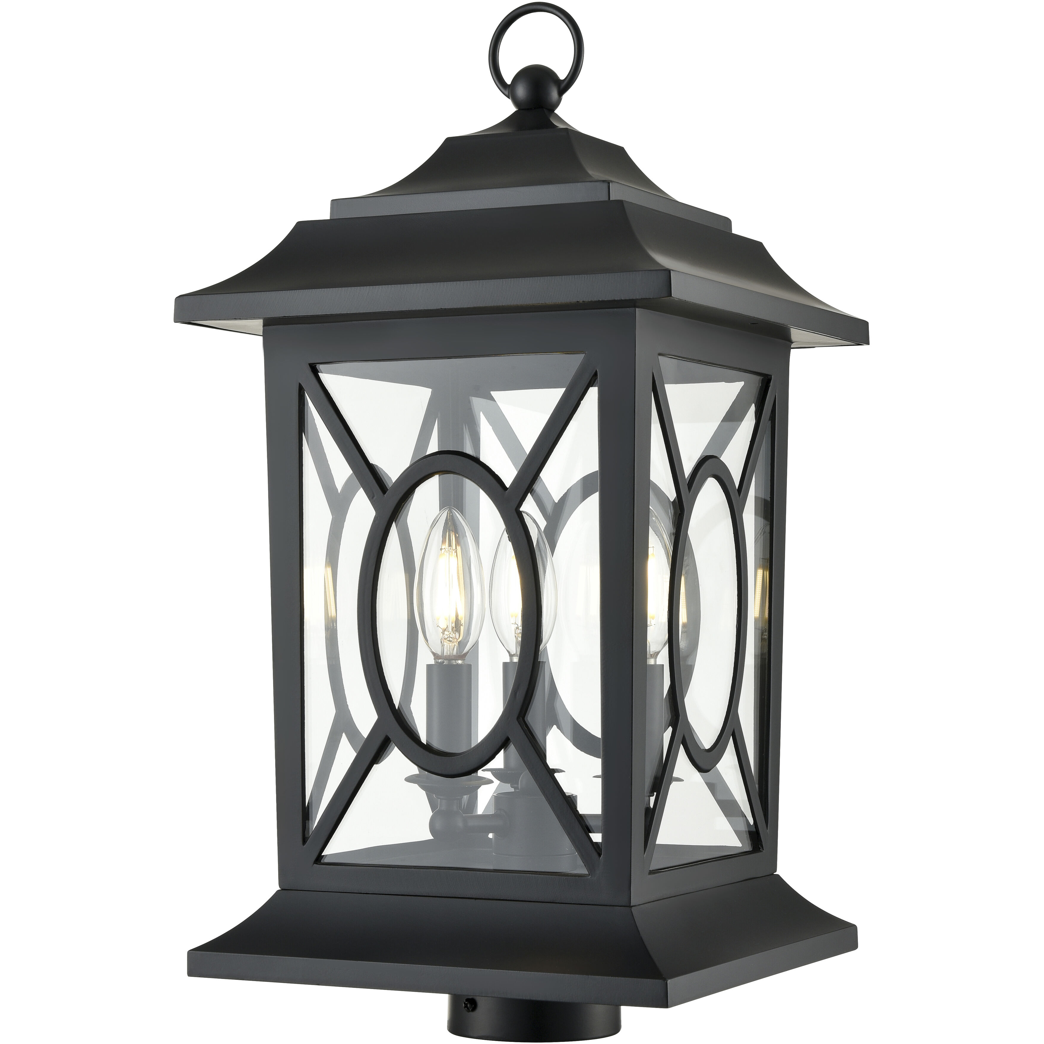Allbert 3 Light 19.75 inch Powder Coated Black Outdoor Post Lantern